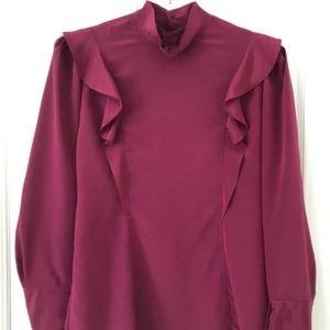 Vintage silky maroon blouse size L